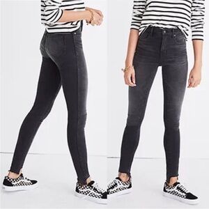 Madewell 10" High-Rise Skinny Jeans Black Denim Size 30